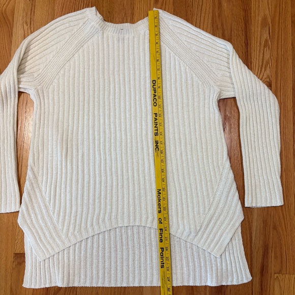 Eileen Fisher Linen and Cotton Ribbed Sweater Ivory L - Picture 7 of 7